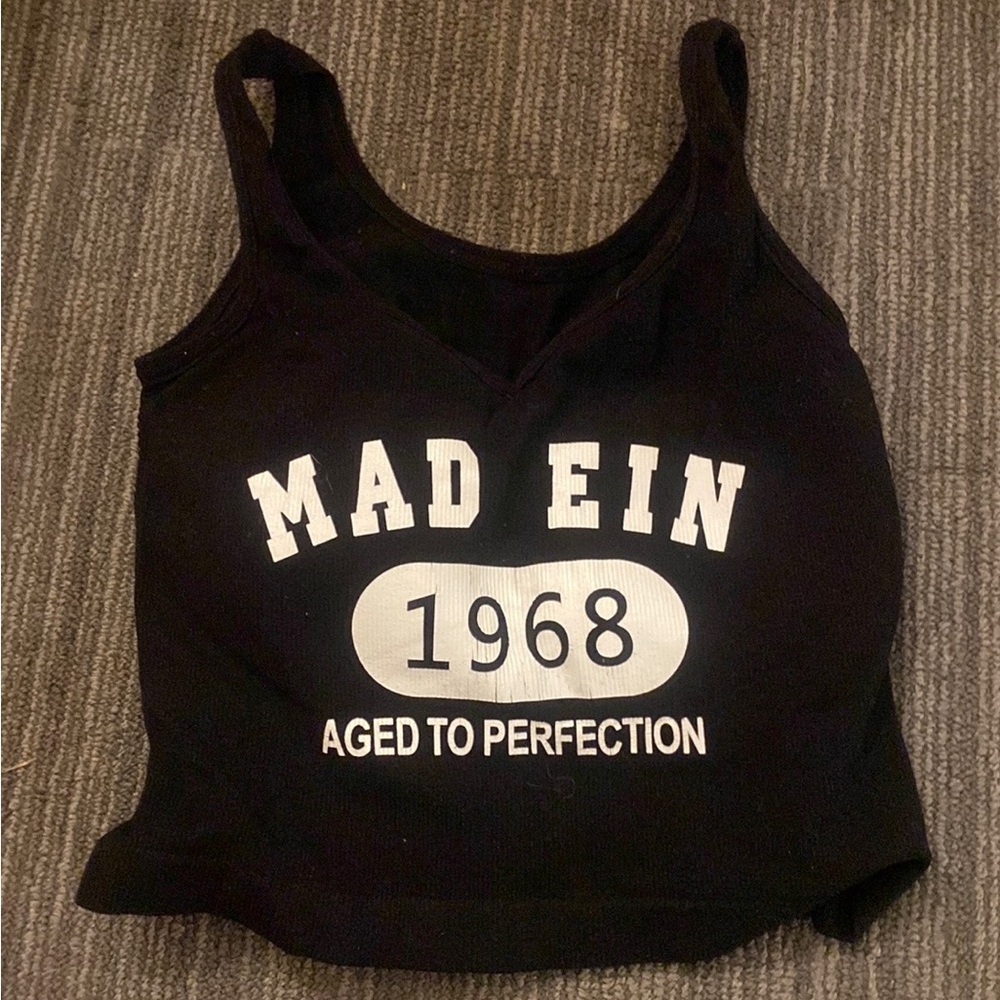 ￼Women's Croptop Bra with Korean Style Personality Printed Letters 1968